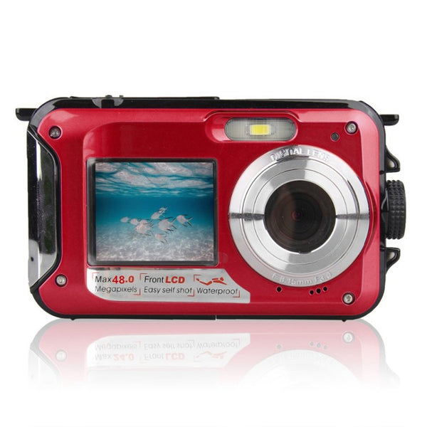 HD368 Waterproof Digital Camera Full HD 2.7K 48MP 16X Underwater Camera with Dual Screen