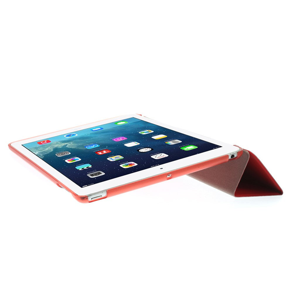For iPad Air (2013) Protective Case Shockproof Shell PU Leather Tablet Three-fold Stand Cover Support Auto Wake/Sleep