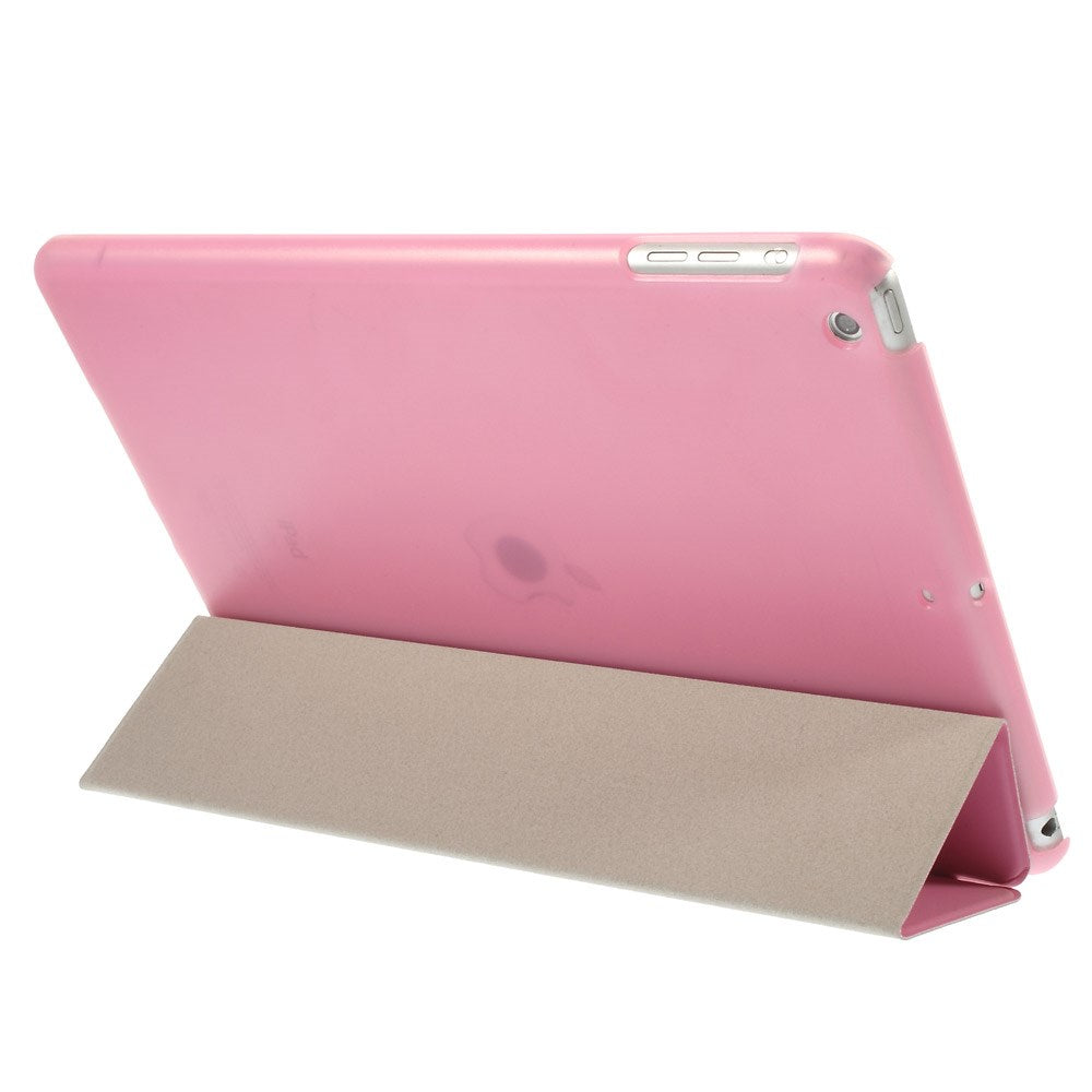 For iPad Air (2013) Protective Case Shockproof Shell PU Leather Tablet Three-fold Stand Cover Support Auto Wake/Sleep