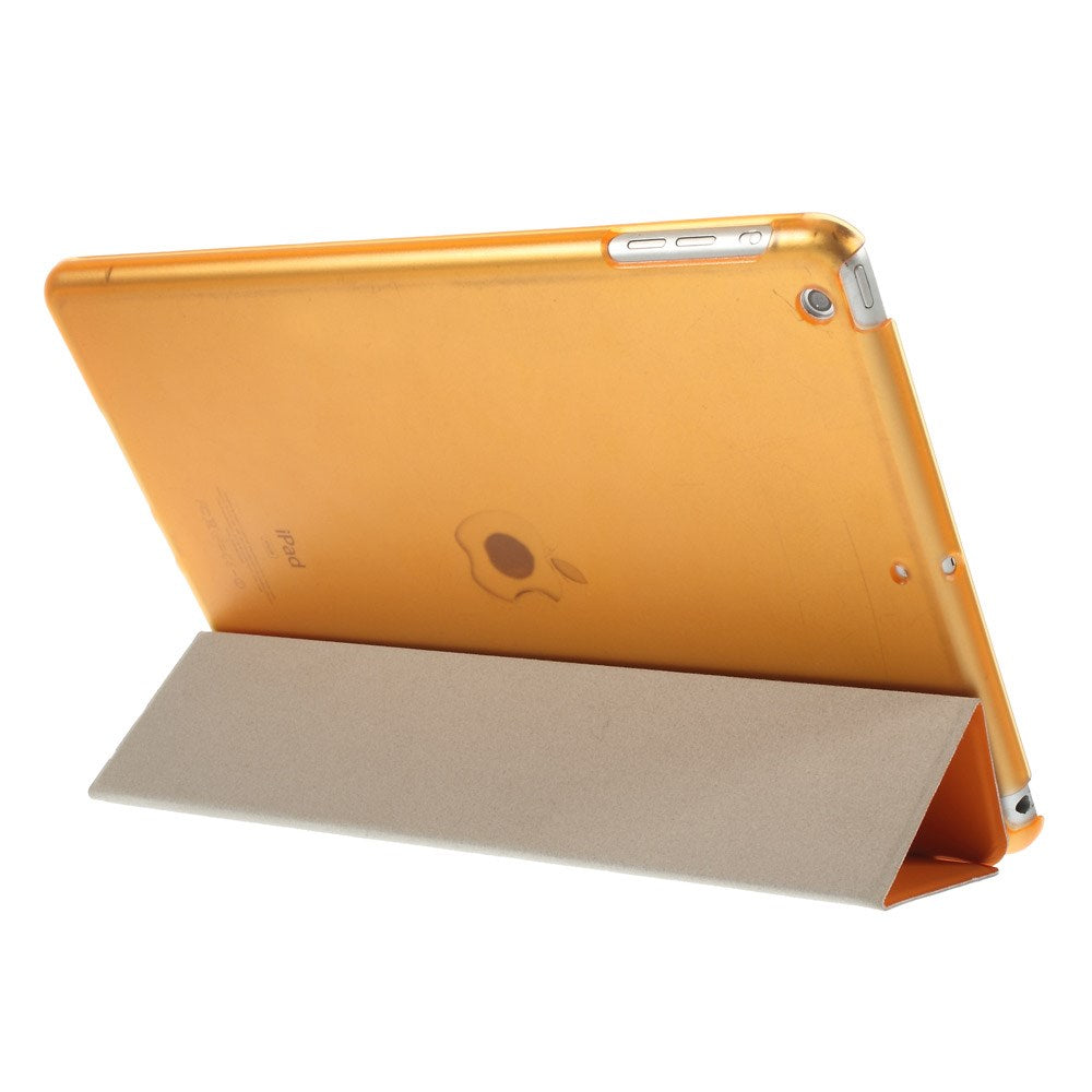 For iPad Air (2013) Protective Case Shockproof Shell PU Leather Tablet Three-fold Stand Cover Support Auto Wake/Sleep
