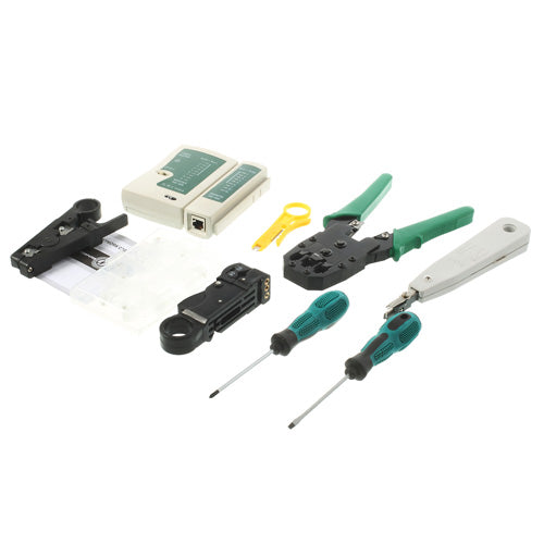 10 in 1 Network Cable Computer Cable Tester Diagnostic Tool Kit w/ Bag