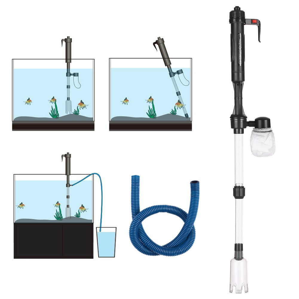 Electric Aquarium Fish Tank Water Changer Sand Washer Vacuum Siphon Operated Gravel Cleaner - US Plug