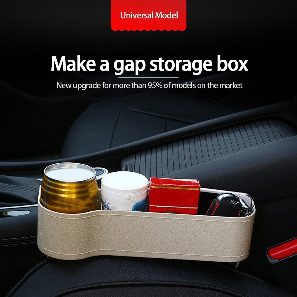 2Pcs/Set Car Seat Organizer Carriage Bag PU Case Multifunctional Storage Box Left/Right Gap Storage Box