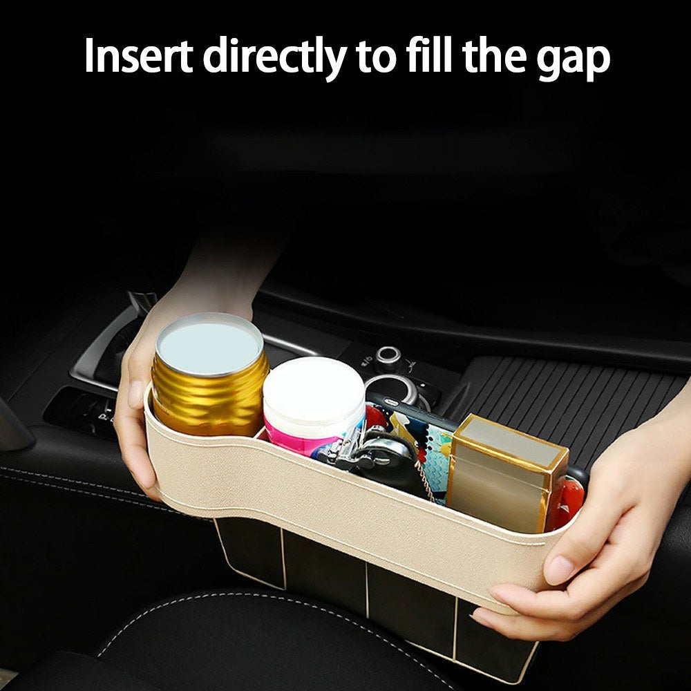 2Pcs/Set Car Seat Organizer Carriage Bag PU Case Multifunctional Storage Box Left/Right Gap Storage Box