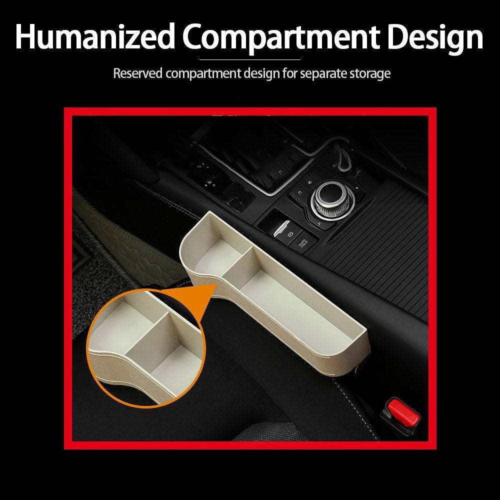 2Pcs/Set Car Seat Organizer Carriage Bag PU Case Multifunctional Storage Box Left/Right Gap Storage Box