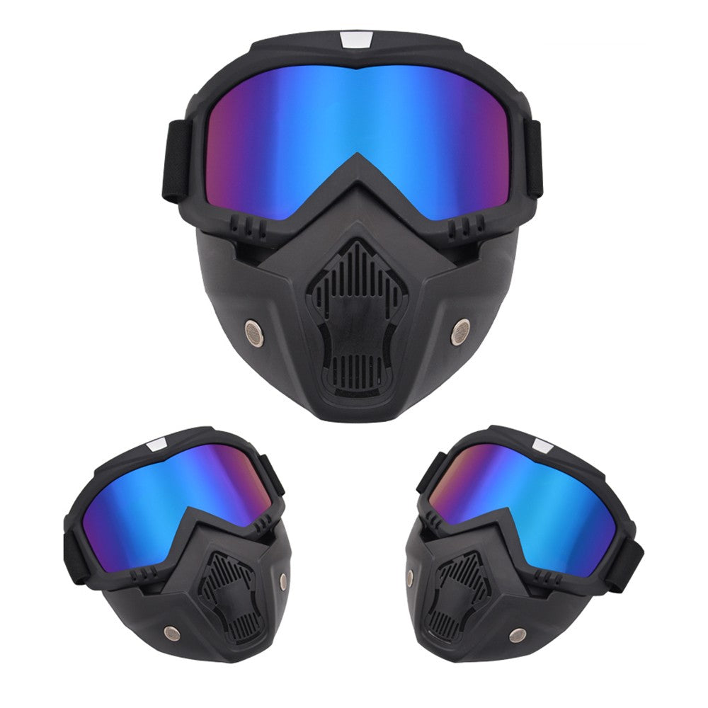 Motorcycle Goggles Mask Detachable Road Riding Windproof Helmet Glasses for Outdoor Activities