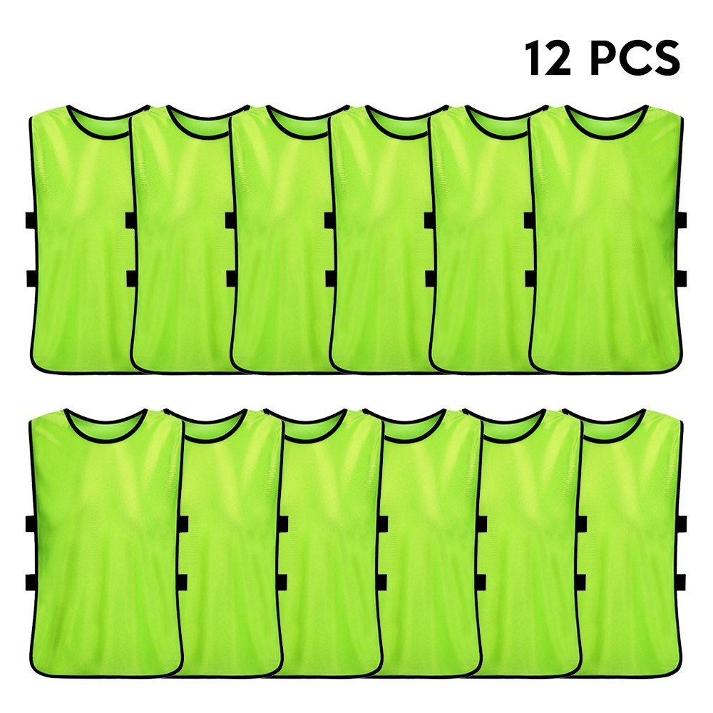 12PCS Adults Soccer Quick Drying Football Vest Practice Sports Vest Breathable Bibs