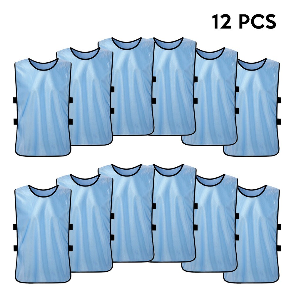 12PCS Adults Soccer Quick Drying Football Vest Practice Sports Vest Breathable Bibs
