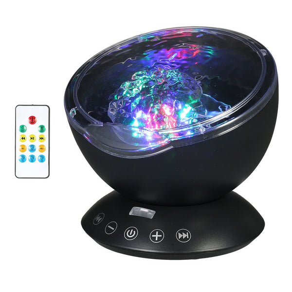 Multifunction Music Player with 4 Hypnotic Musics &amp; Remote Control 12-LED &amp; 7-Color Night Lights
