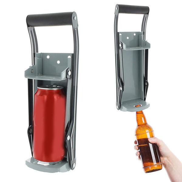 16oz Wall Mounted Home Dispensing Can Crusher Beer Soda Cans Smasher Bottle Crushing Recycling Tool with Built-In Bottle Opener