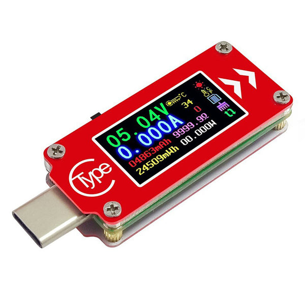 TC64 Type-C Color LCD Display USB Voltmeter Ammeter Voltage Current Meter Multimeter Battery PD Recharge Power Bank USB Tester