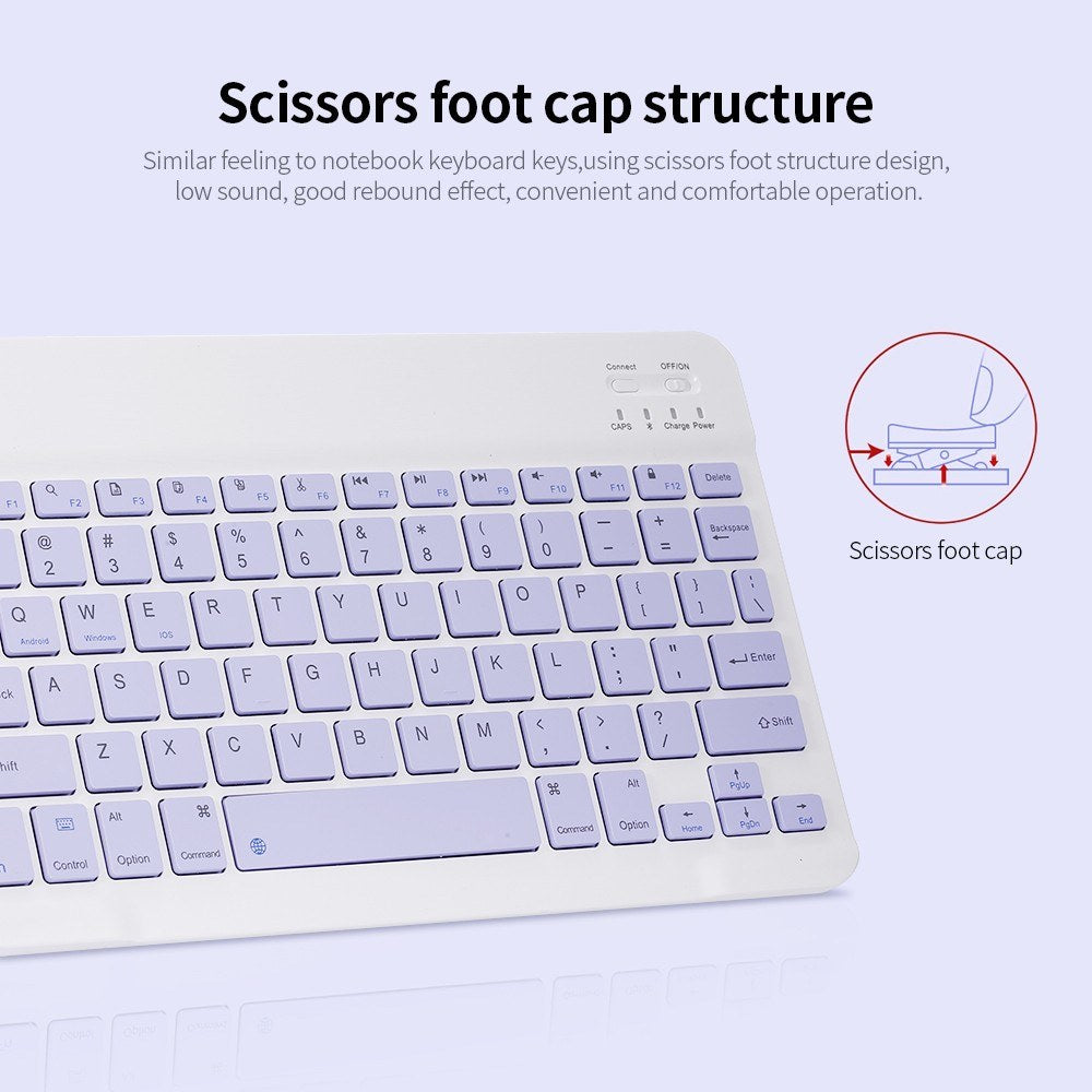 10-inch Wireless BT Keyboard Three-system Universal Colorful Rechargeable BT Keyboard