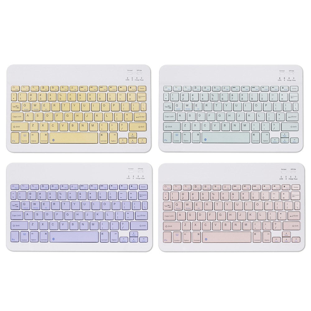 10-inch Wireless BT Keyboard Three-system Universal Colorful Rechargeable BT Keyboard
