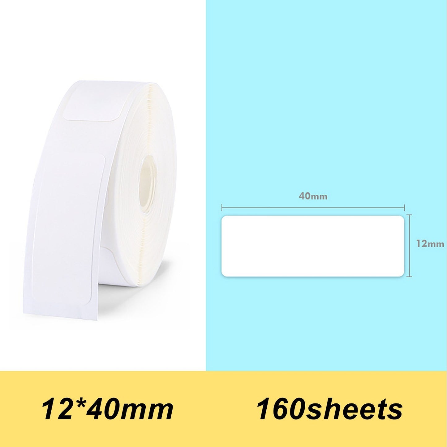 160Pcs/Roll For Home Organizer Supermarket Study Waterproof Thermal Printing Blank Labels