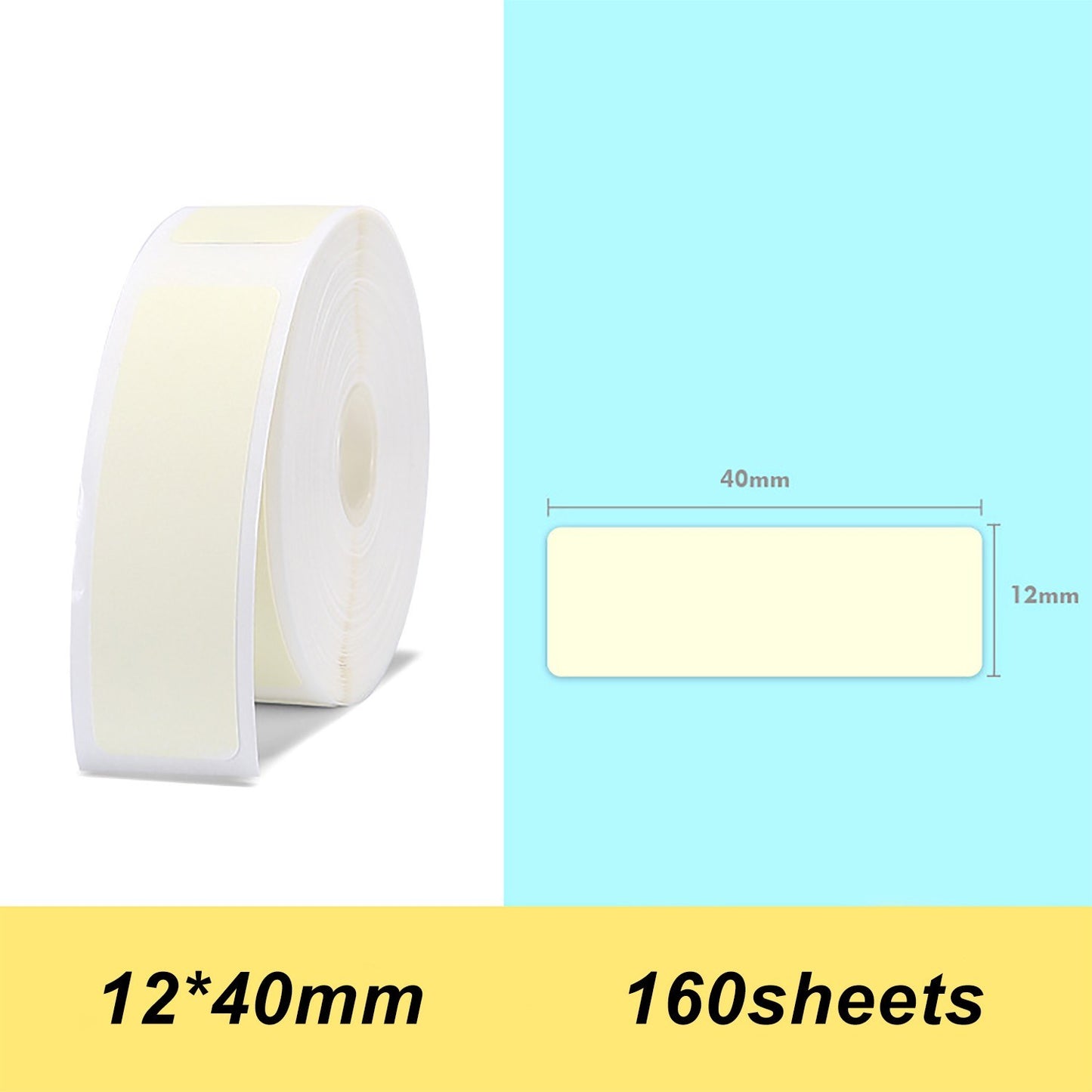 160Pcs/Roll For Home Organizer Supermarket Study Waterproof Thermal Printing Blank Labels