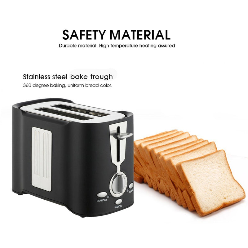 2 Slice Bread Toaster Bread Baking Maker Machine with Removable Crumb Tray EU Plug