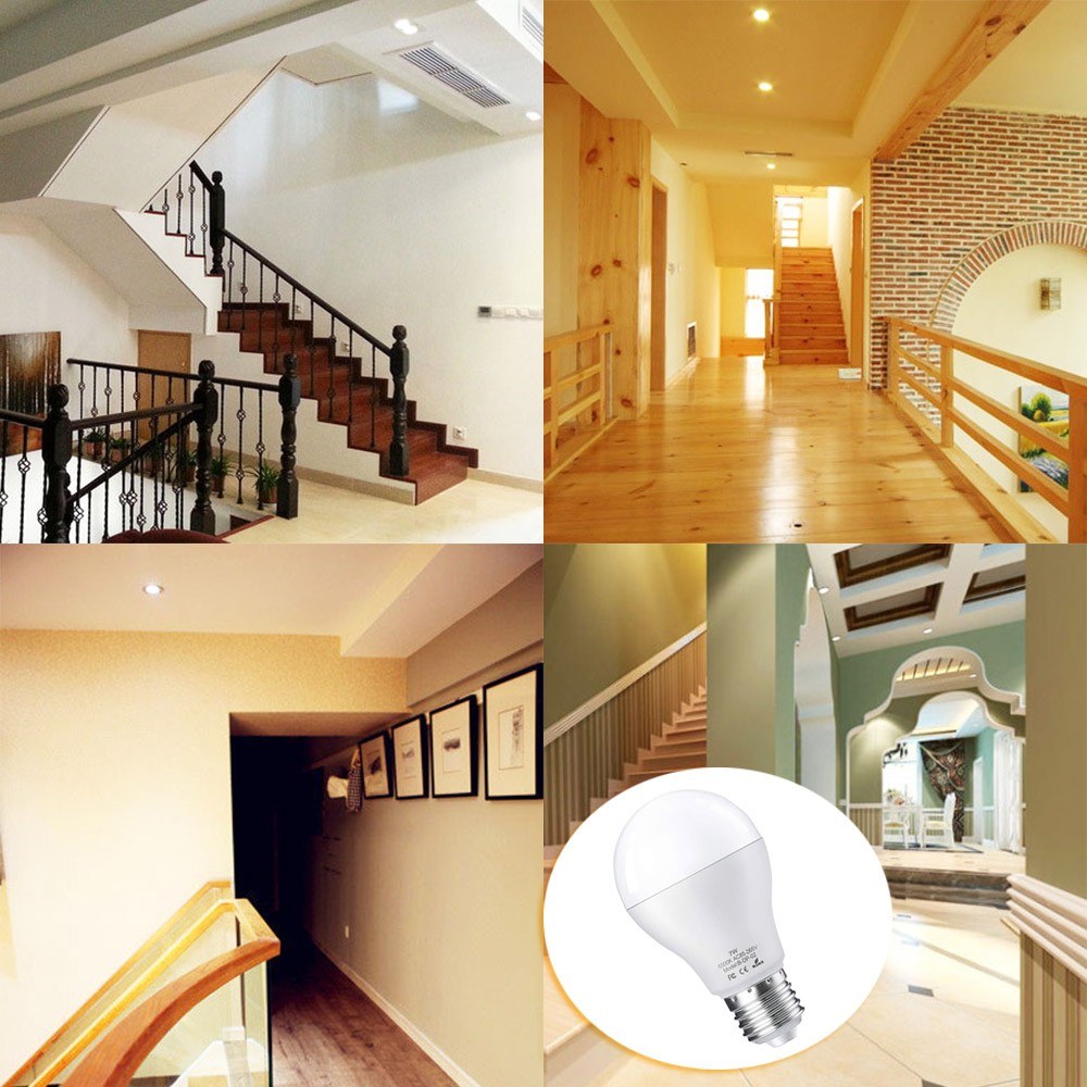2pcs/lot E27 LED Light Bulb with Motion Sensor Smart Light Radar Sensor 7W Replaces 50 W Sensor Bulb Energy Saving Lamp
