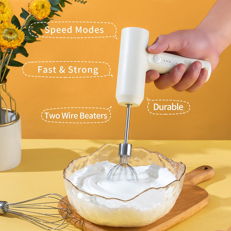 Kitchen Electric Egg Beater Egg Whisk 3 Speeds Wireless Handheld Mixer with Egg Separator Baking Cake Egg Cream Tool