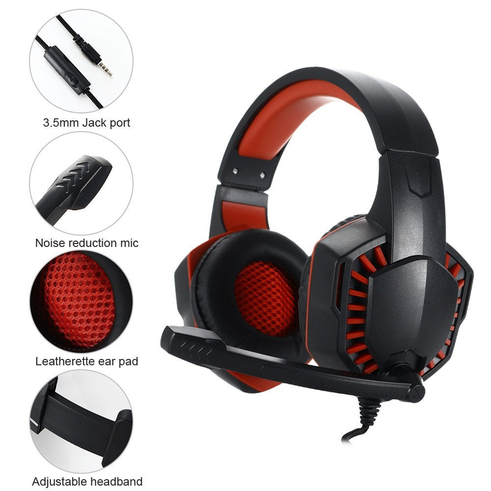 SY-GX20 Wired Headset Volume Control Noise Cancelling Gaming Headphone Earphone - Blue