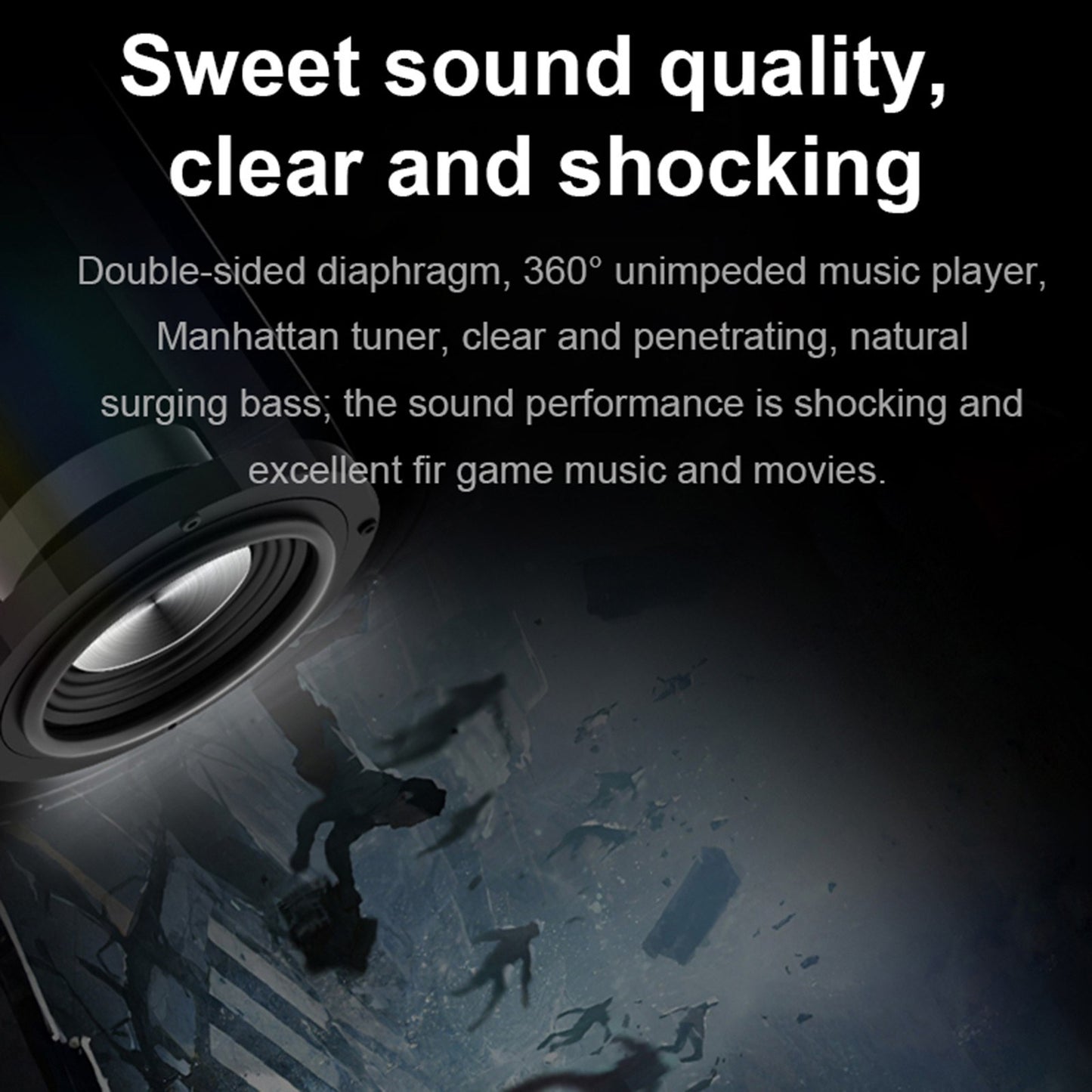SOAIY SH19 HiFi Speaker Computer Game BT Subwoofer RGB Light Key Bass Sound Bar Stereo Music Player Sound Box TF Card Port 3.5mm Audio Input for PC Laptop Smartphone Tablet - US Plug