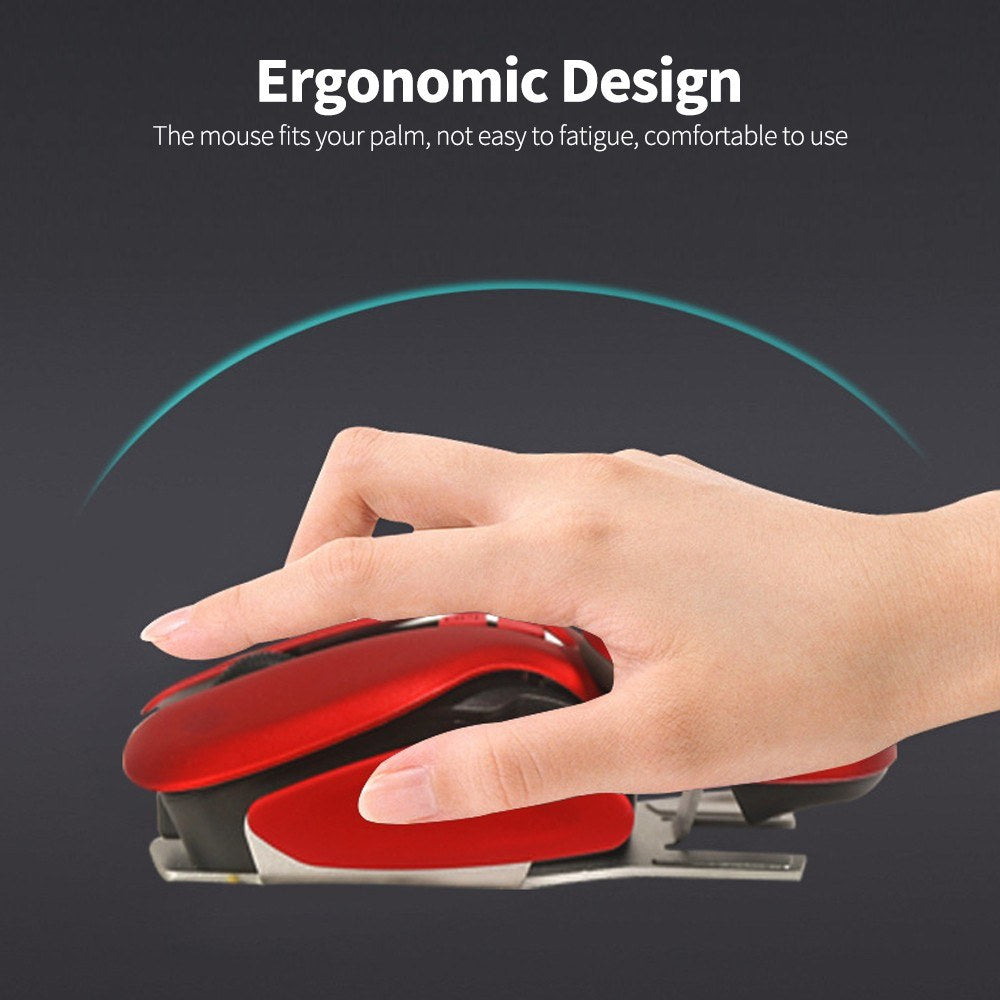 2.4G Wireless Mouse USB Rechargeable Ergonomic PC Laptop Mouse 10m Transmission Distance 3-level Adjustable DPI