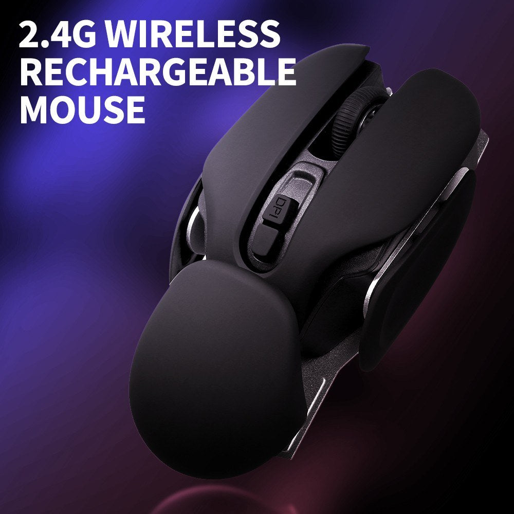 2.4G Wireless Mouse USB Rechargeable Ergonomic PC Laptop Mouse 10m Transmission Distance 3-level Adjustable DPI