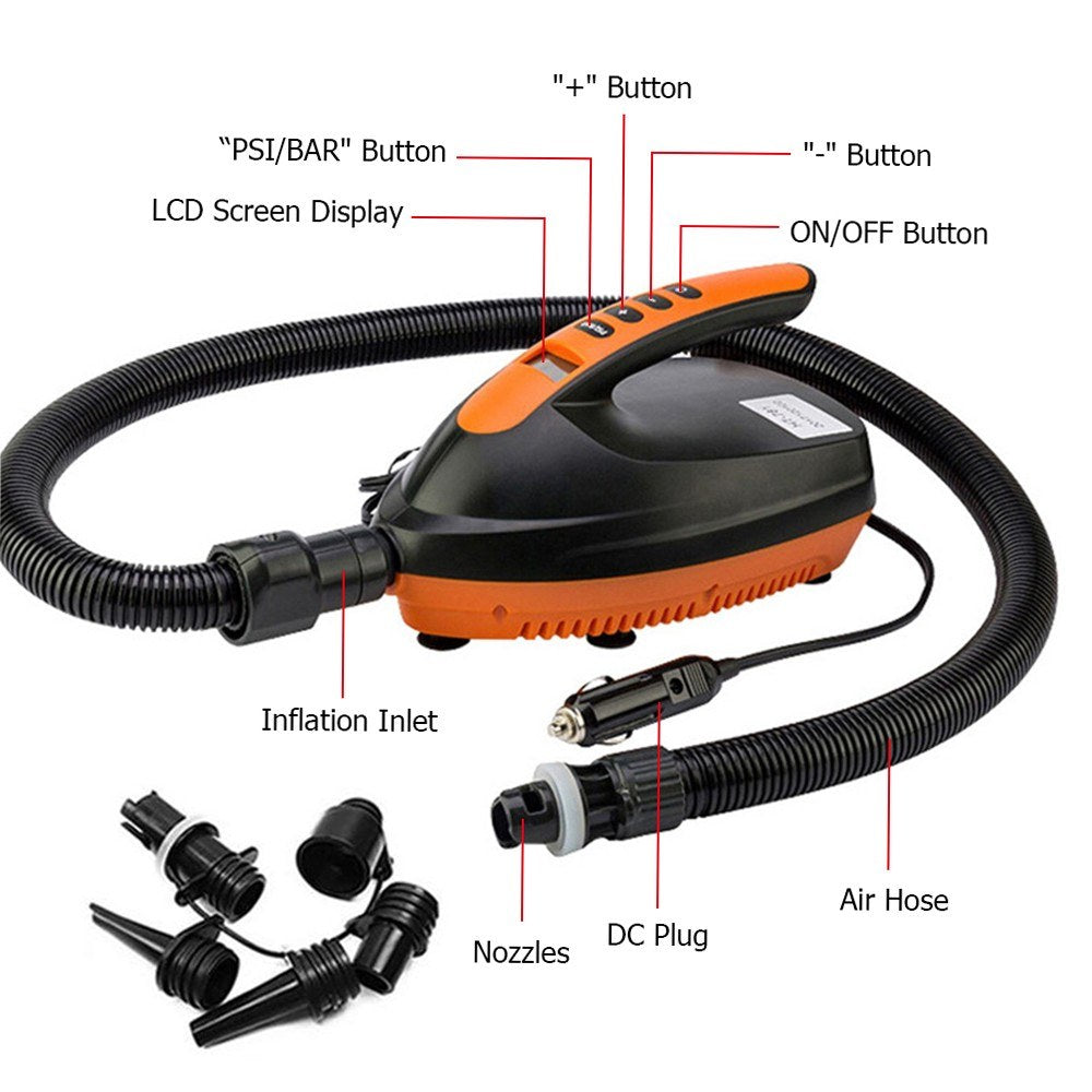 16PSI High-Pressure Air Pump Dual Stage Inflation and Deflation Function Pump with 6Pcs Nozzles