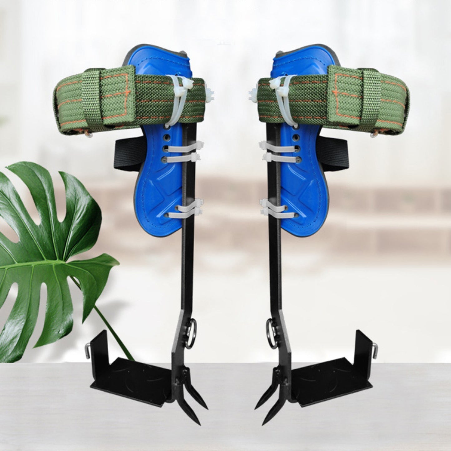 1 Pair Tree Climbing Spikes Adjustable Safety Belt Straps Rope Stainless Steel Picking Fruit Tree Climbing Shoes Tool
