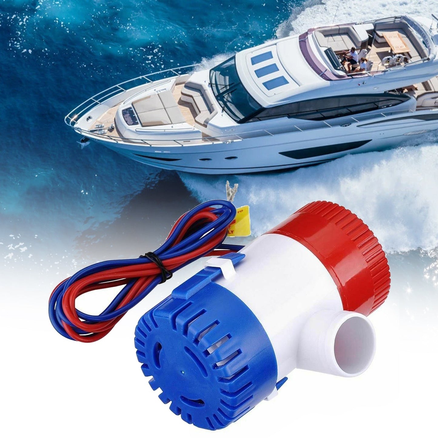 1100GPH 12V Electric Marine Submersible Bilge Pump Boat Yacht High Efficiency Low Noise Bilge Water Excluding Device