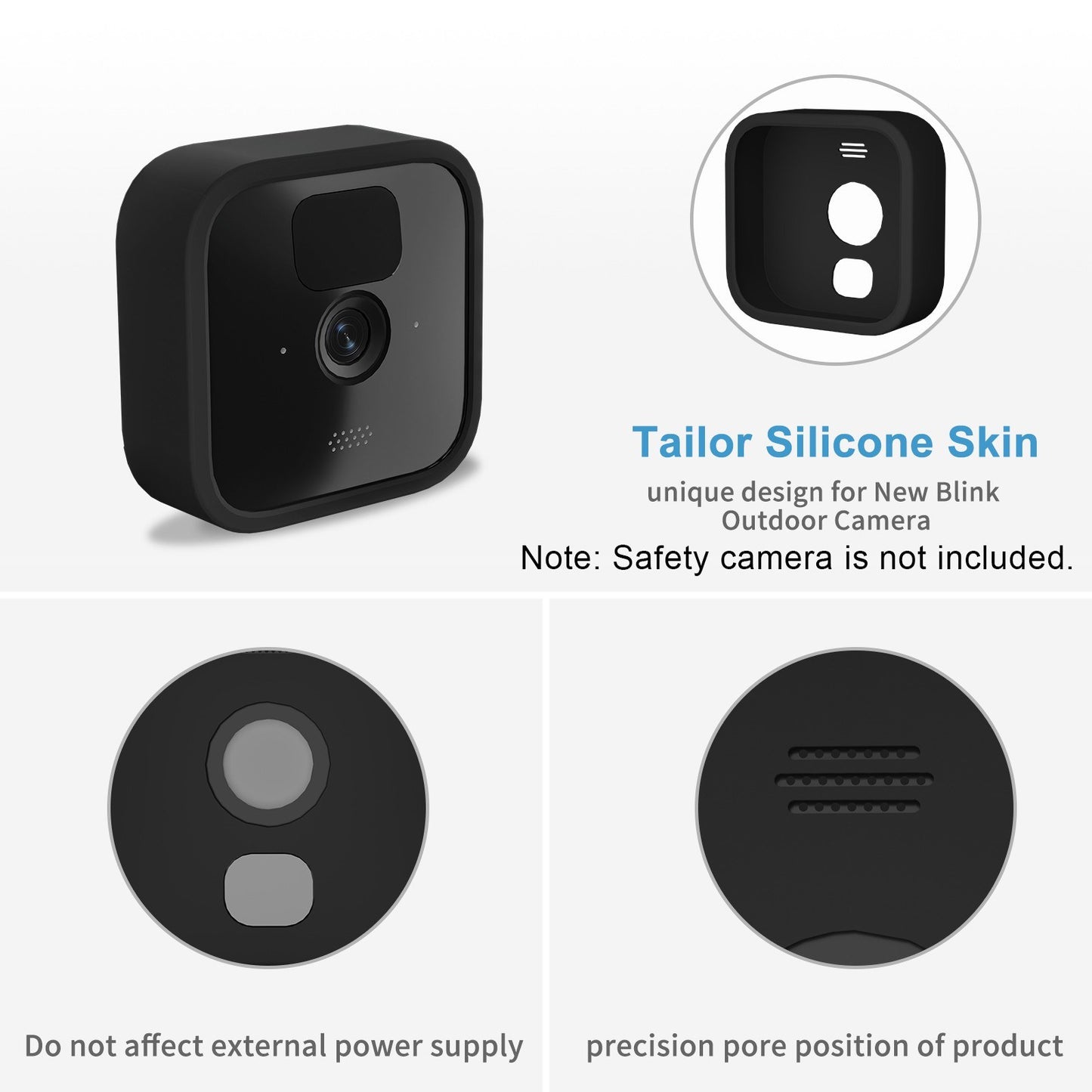 2Pcs Silicone Protective Cover Outdoor Security Camera Silicone Case Replacement for Blink Camera