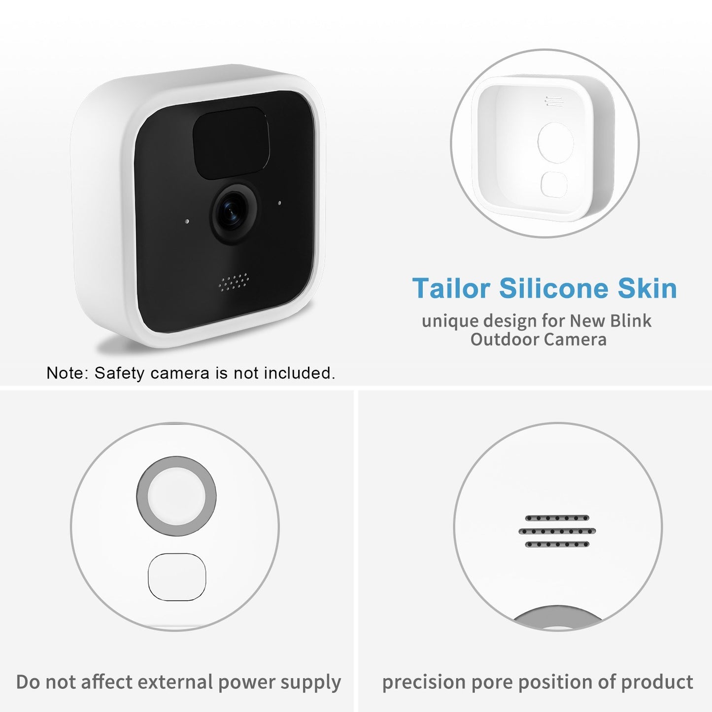 2Pcs Silicone Protective Cover Outdoor Security Camera Silicone Case Replacement for Blink Camera