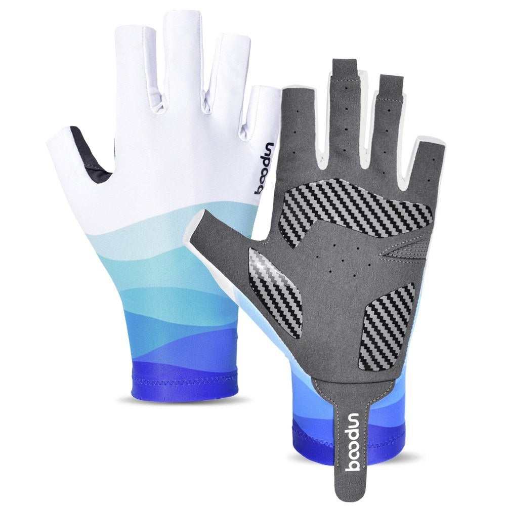 1 Pair Half Finger Gloves Stretchy Anti-Slip Gloves for Outdoor Cycling Hiking Driving