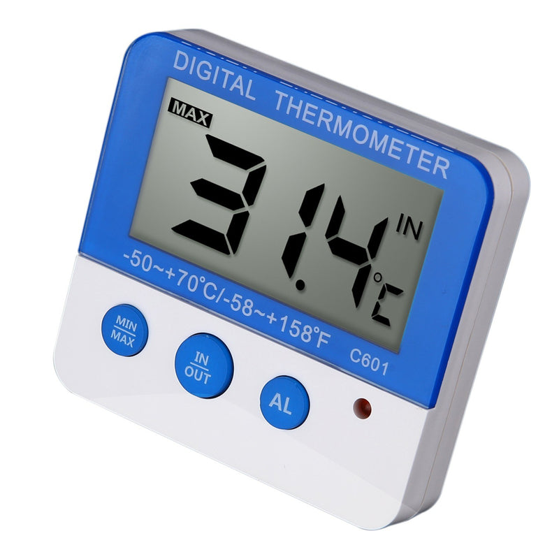 Digital Fridge Thermometer with Alarm and Max Min Temperature Easy to Read LCD Display Digital Refrigerator Freezer Thermometer for Indoor Outdoor