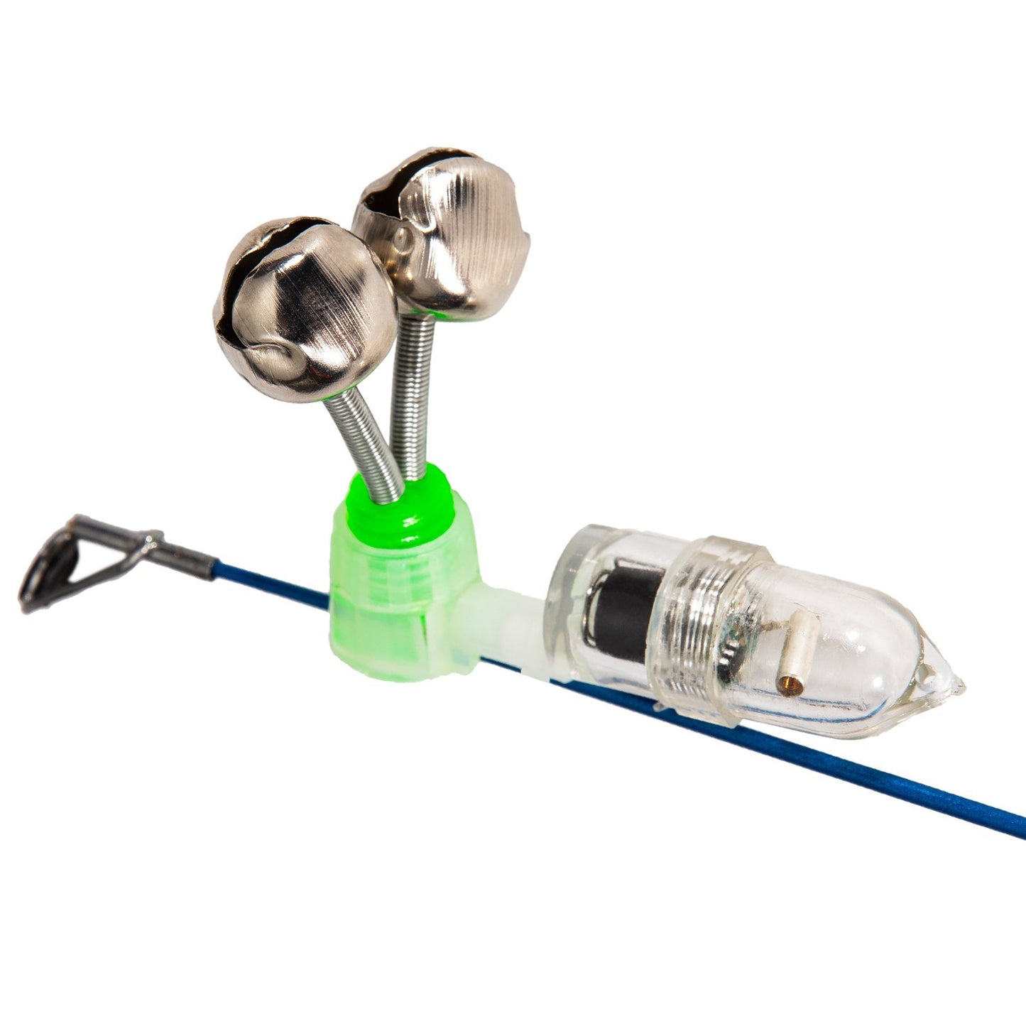 10Pcs LED Night Fishing Rod Bite with Ring Bells Fishing Tackle Light Clip Indicator on Fishing Rod