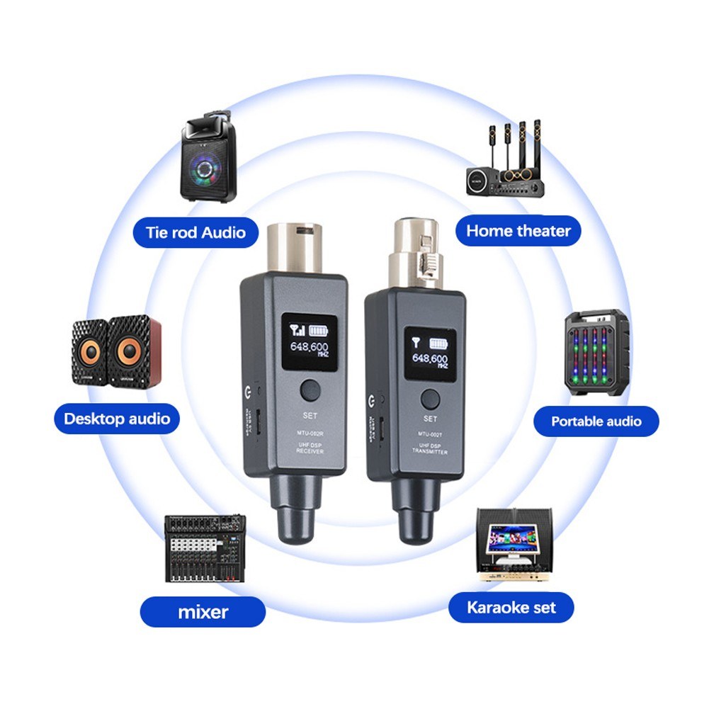 Microphone Wireless System Wireless Mic Adapter Transmitter Receiver Plug-on for Microphone Audio Mixer
