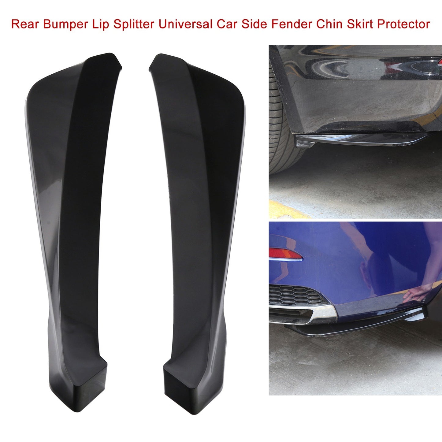 2Pcs Rear Bumper Lip Wrap Angle Splitter Diffuser Canard Aprons Body Side Skirt Rocker Winglet Wings