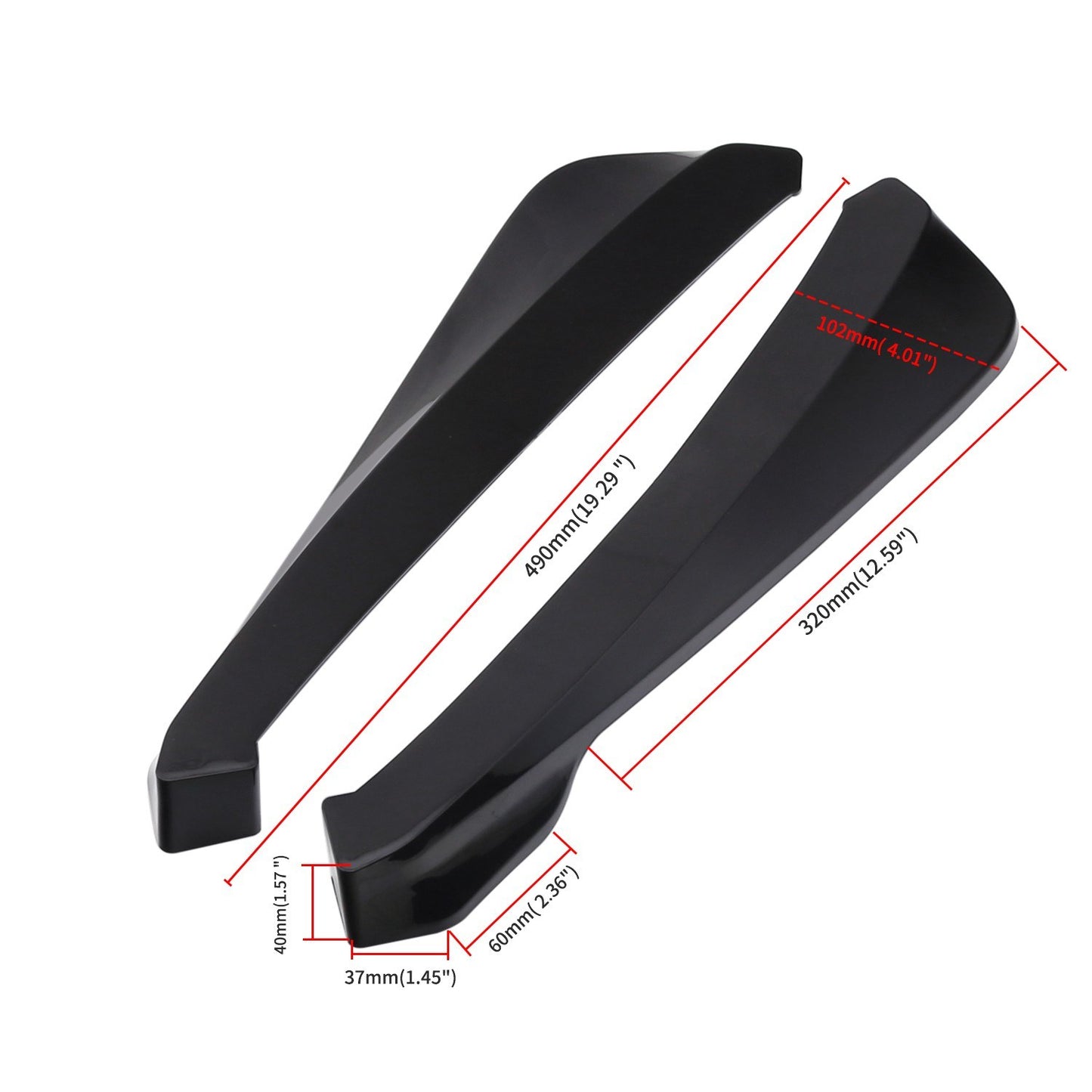 2Pcs Rear Bumper Lip Wrap Angle Splitter Diffuser Canard Aprons Body Side Skirt Rocker Winglet Wings