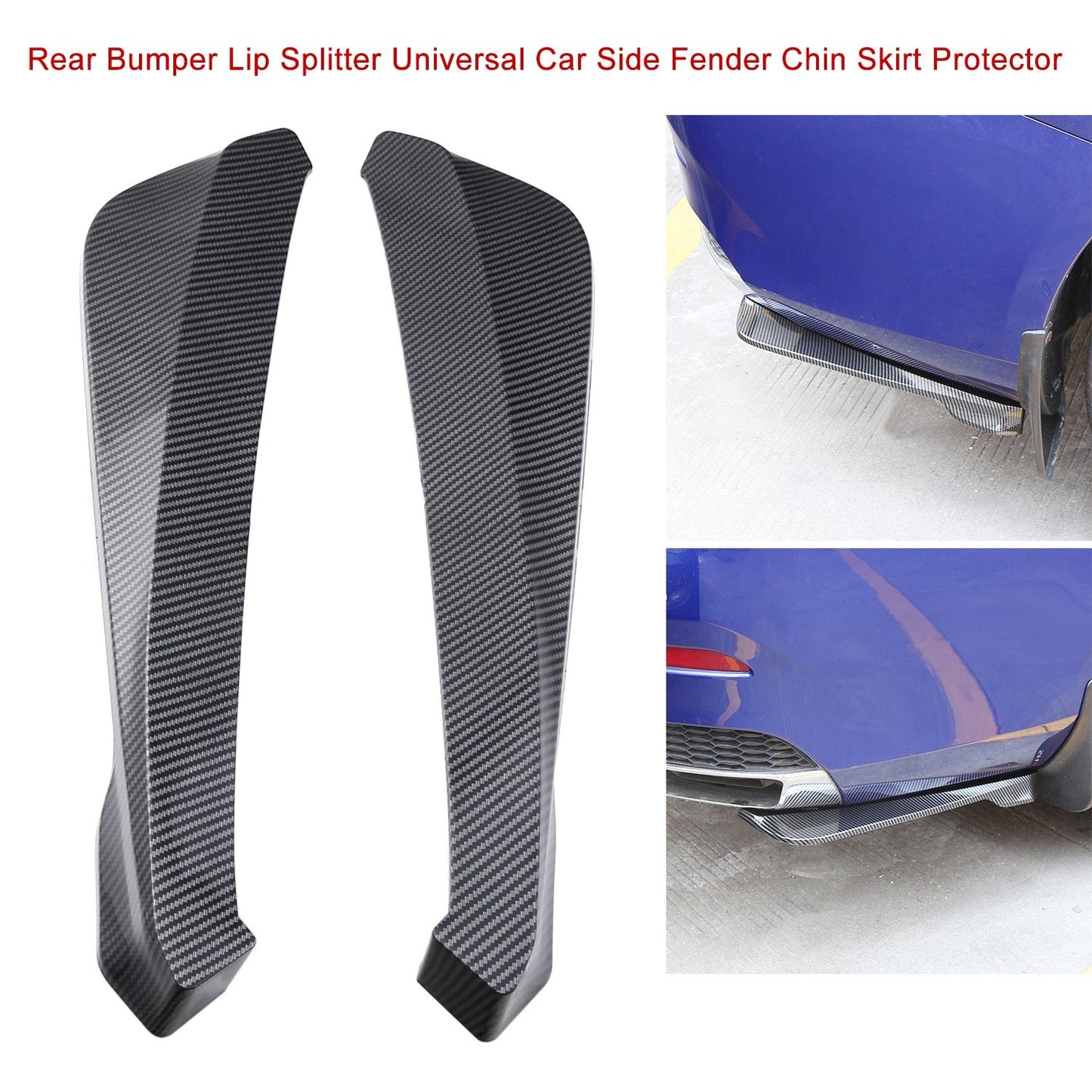 2Pcs Rear Bumper Lip Wrap Angle Splitter Diffuser Canard Aprons Body Side Skirt Rocker Winglet Wings