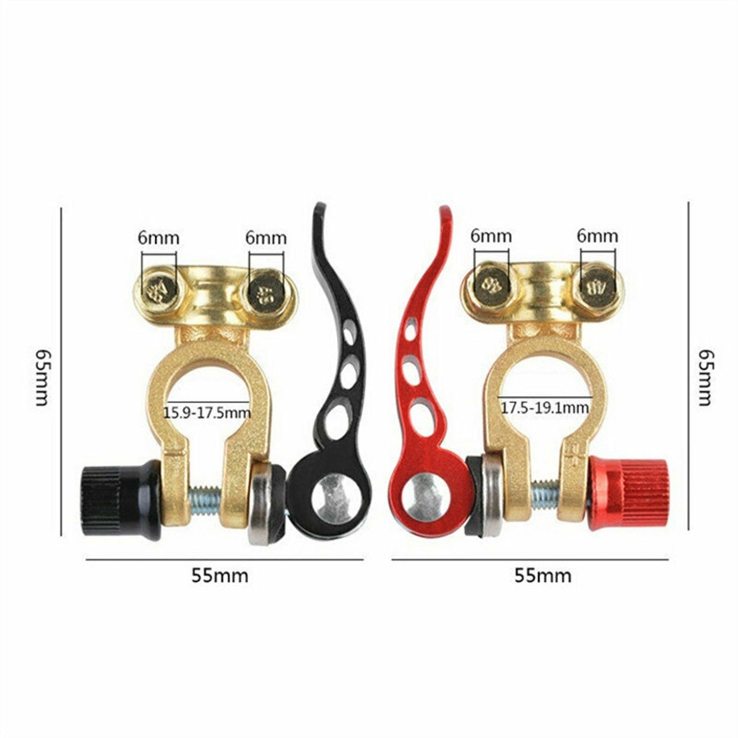 2Pcs/Pack Car Battery Terminal Connector Clamp Adjust Quick Release Corrosion Resistance Disconnect Tool