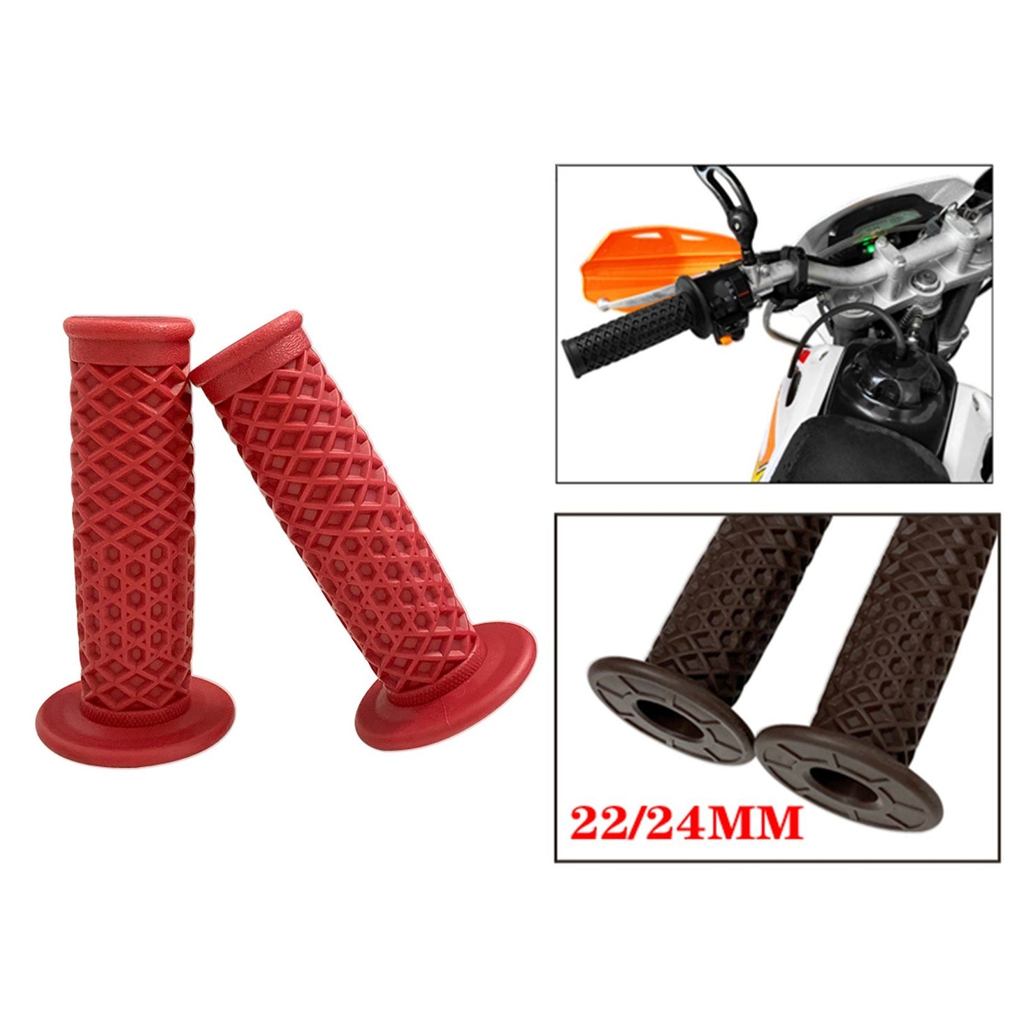 2Pcs/Pack Universal 22/24mm Motorcycle Handle TPU Handlebar Grips Mushroom Grips for CG125 Motorcycle Handlebar Cover