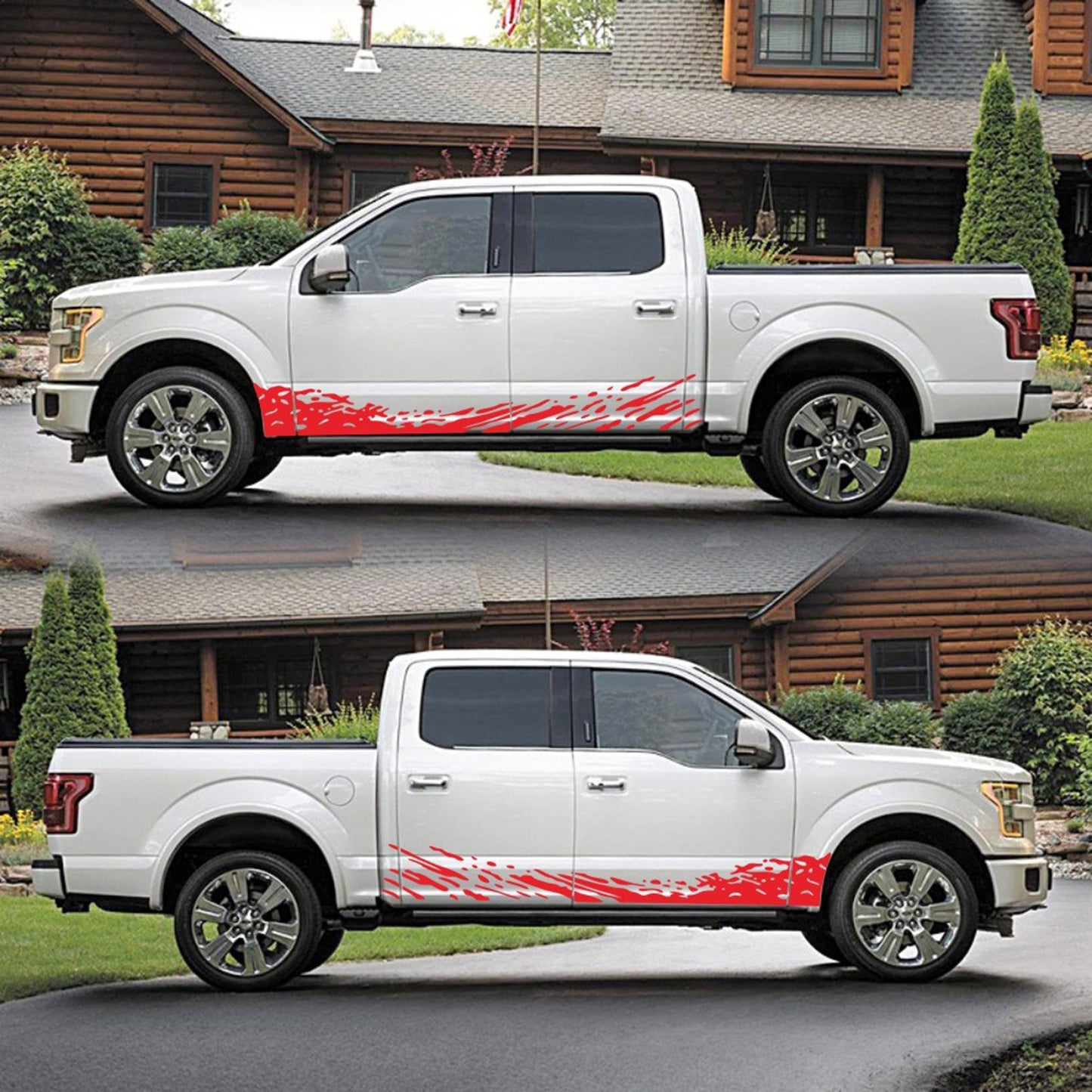 2Pcs Waves Design Truck Car Decoration Stickers Pickup SUV Car Body Door Vinyl Decal Stickers