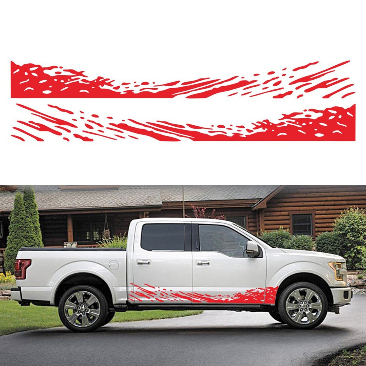 2Pcs Waves Design Truck Car Decoration Stickers Pickup SUV Car Body Door Vinyl Decal Stickers