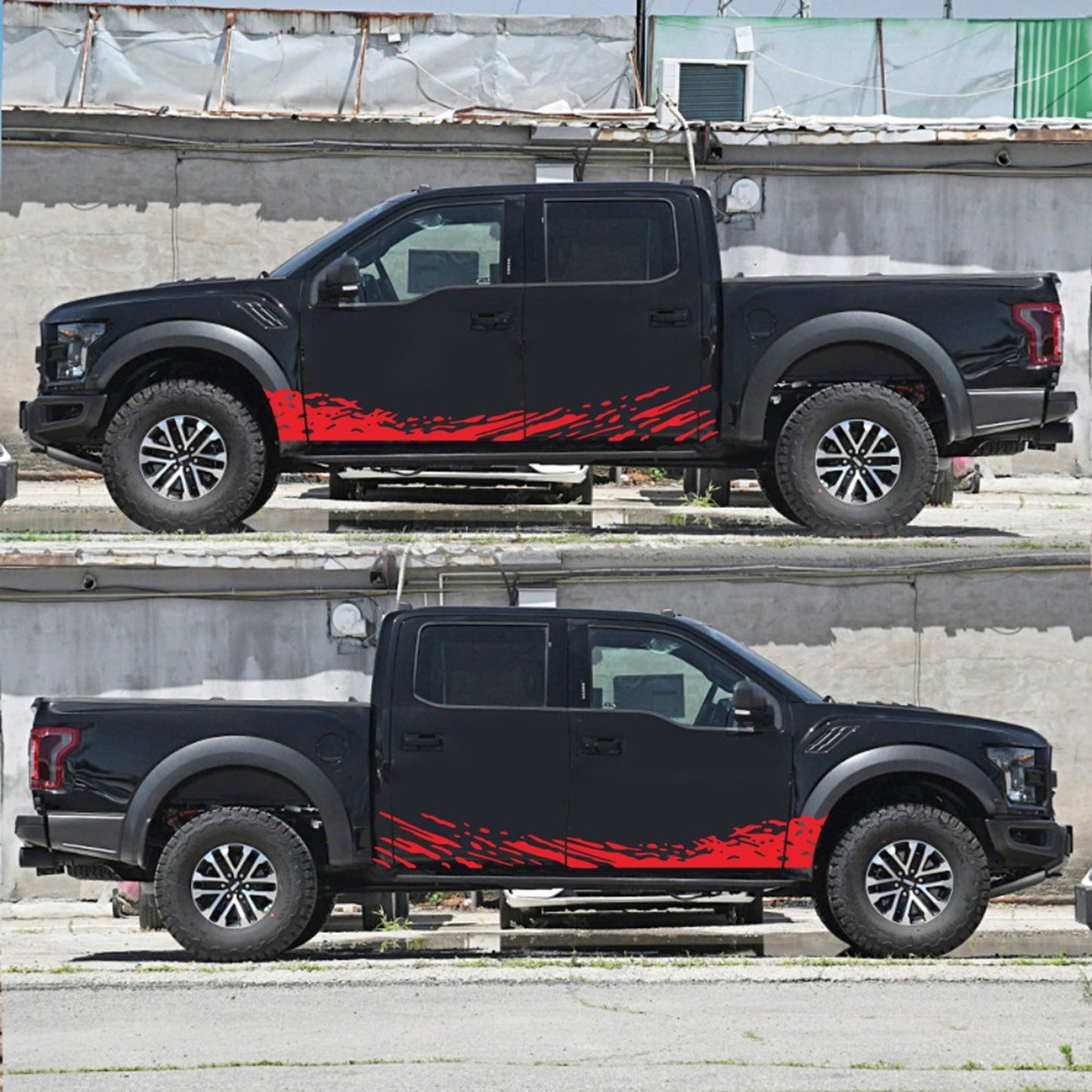 2Pcs Waves Design Truck Car Decoration Stickers Pickup SUV Car Body Door Vinyl Decal Stickers