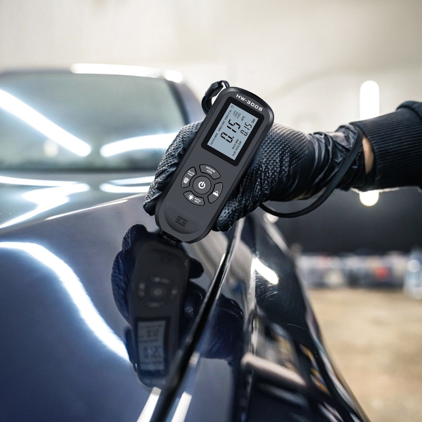 HW-300S Car Paint Tester Coating Thickness Car Painting Depth Gauge with Digital LCD Backlight Display Measuring Paint Depth