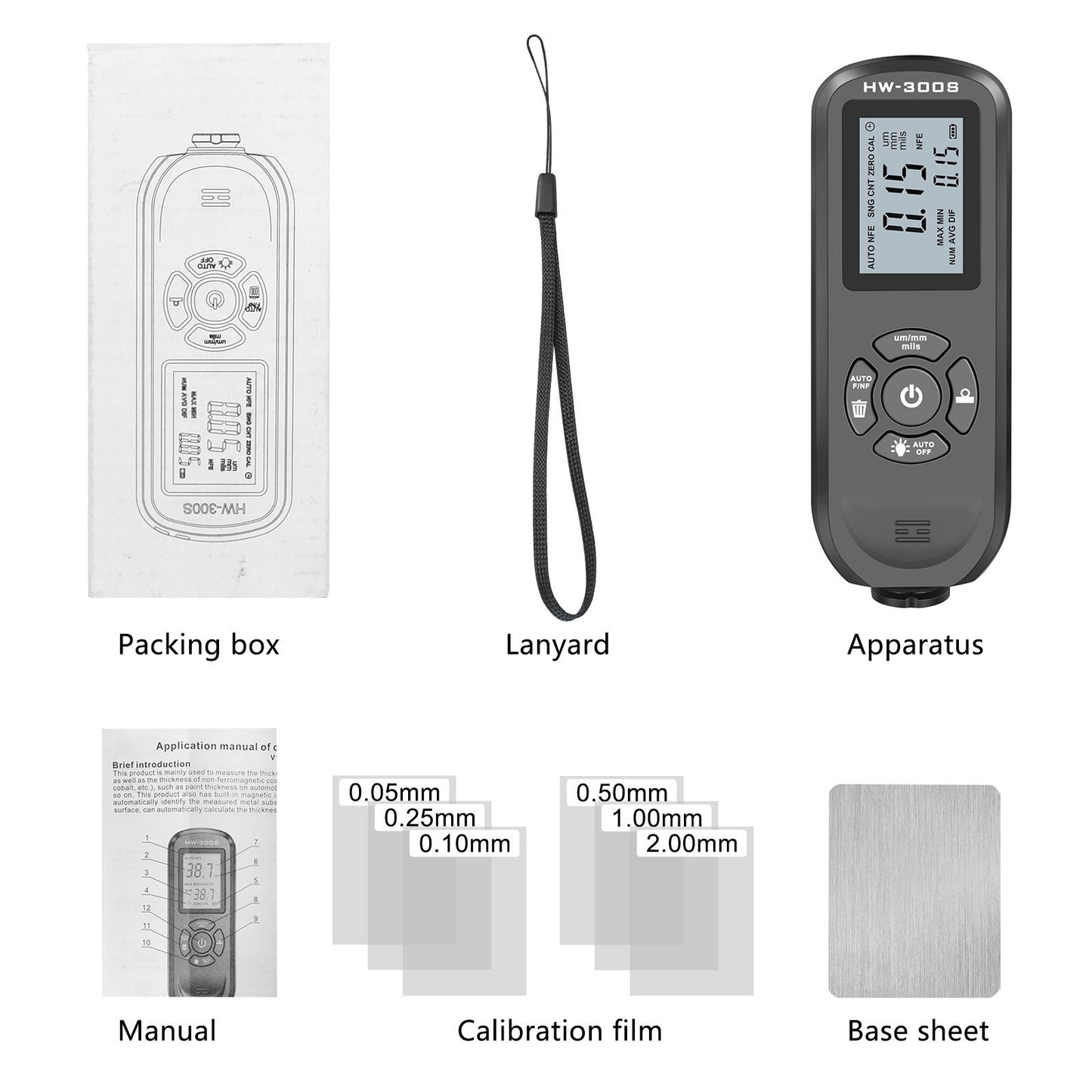 HW-300S Car Paint Tester Coating Thickness Car Painting Depth Gauge with Digital LCD Backlight Display Measuring Paint Depth