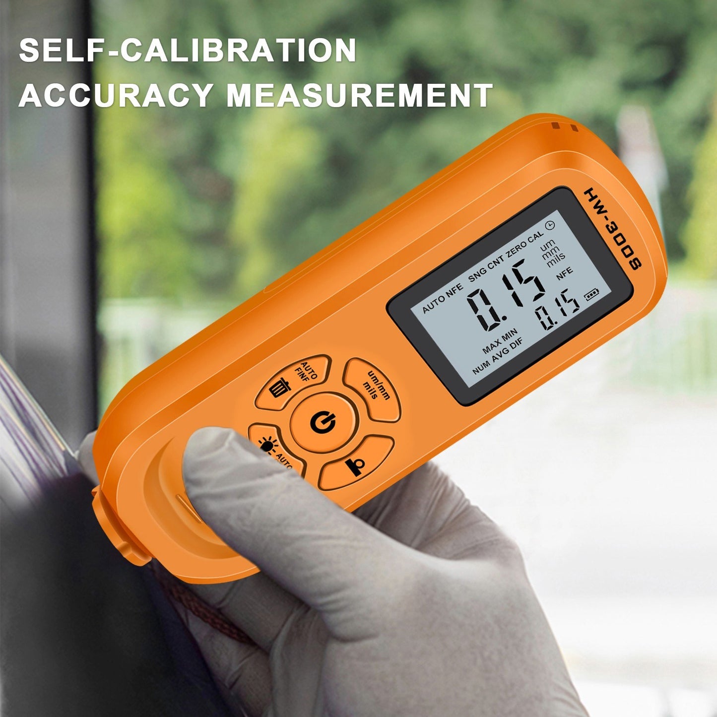 HW-300S Car Paint Tester Coating Thickness Car Painting Depth Gauge with Digital LCD Backlight Display Measuring Paint Depth