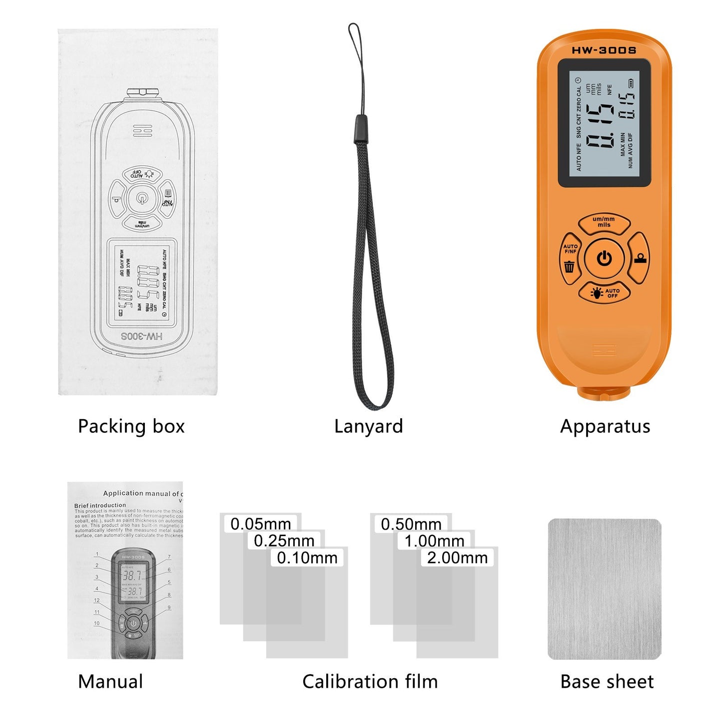 HW-300S Car Paint Tester Coating Thickness Car Painting Depth Gauge with Digital LCD Backlight Display Measuring Paint Depth