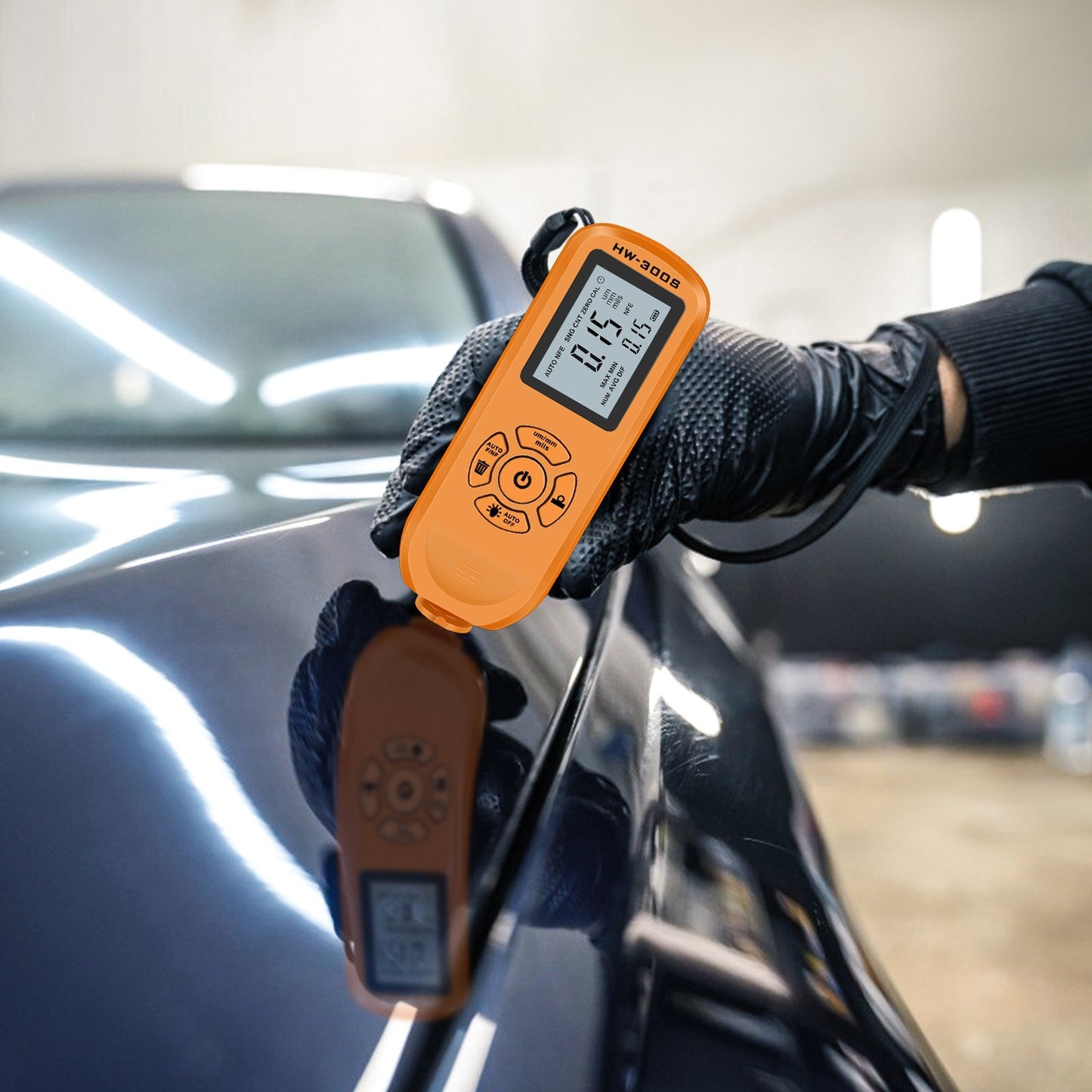 HW-300S Car Paint Tester Coating Thickness Car Painting Depth Gauge with Digital LCD Backlight Display Measuring Paint Depth