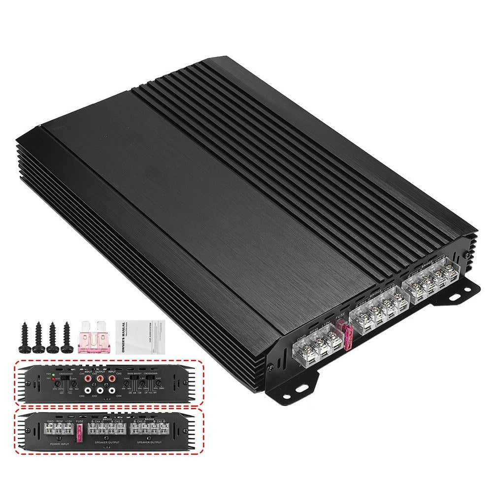 Class A/B 4-Channel Car Audio Amplifier 6800W 12V Power Amp Amplifier