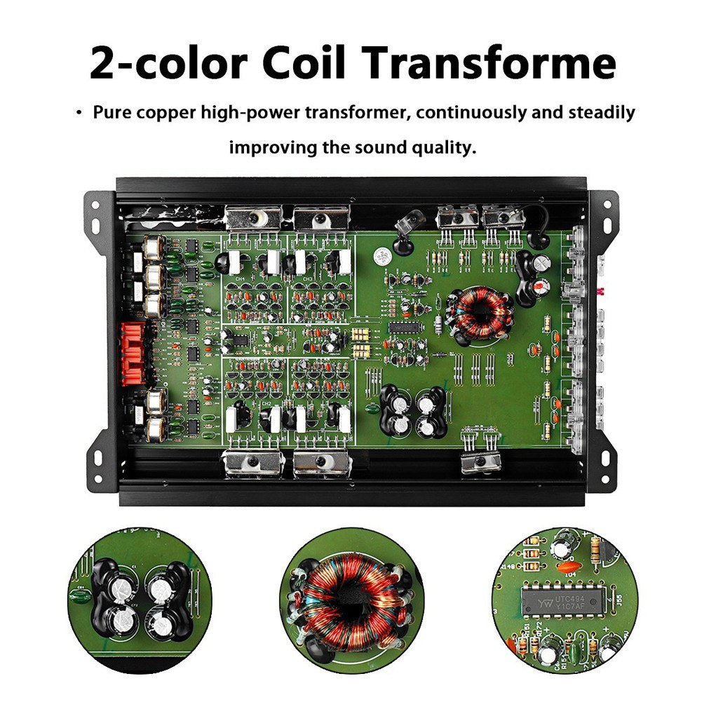 Class A/B 4-Channel Car Audio Amplifier 6800W 12V Power Amp Amplifier